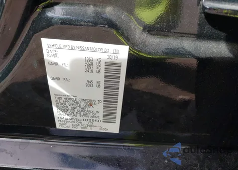 2020 Nissan Altima S Fwd from USA, damaged, VIN 1N4BL4BV8LC182958